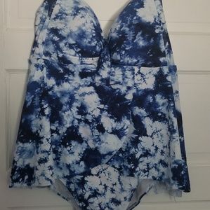 Torrid Blue Tie Dye Bathing Suit